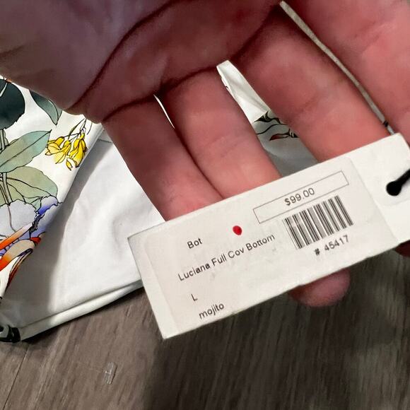 Vitamin A Luciana Full Coverage Bikini Bottom – Mojito Floral Print – Size L - Picture 3 of 4